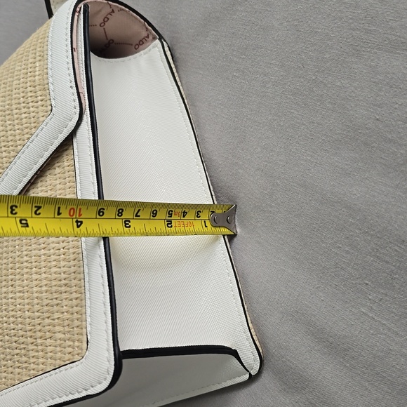 Aldo handbag white & straw NWT - Picture 6 of 7